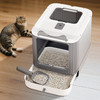 Elf large cat specific litter box, closed and detachable litter box, flip design, odor proof, easy to clean