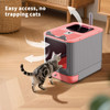 Elf large cat specific litter box, closed and detachable litter box, flip design, odor proof, easy to clean