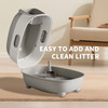 E-type large cat specific litter box, closed and detachable litter box, flip design, odor proof, easy to clean