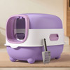 E-type large cat specific litter box, closed and detachable litter box, flip design, odor proof, easy to clean
