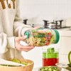 Salad Container with Side Opening, Leak-Resistant Design with Dressing Cup & Lid, Dishwasher & Freezer Safe for Office, Travel & Outdoors (green)