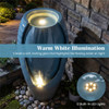 16"×32" Outdoor Cracked Jar Water Fountain with LED Lights Resin Patio Water Feature