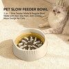2-in-1 Dual Mode Large Plastic Cat Slow Feeder Bowl, Switchable Fast/Slow Feed