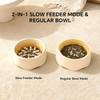 2-in-1 Dual Mode Large Plastic Cat Slow Feeder Bowl, Switchable Fast/Slow Feed