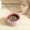 2-in-1 Dual Mode Large Plastic Cat Slow Feeder Bowl, Switchable Fast/Slow Feed
