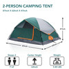 2/4 Person High Quality Camping Tent with Tent Fly, Easy Setup Dome Tent with Mesh Windows & Skylights, Lightweight Portable Tent for Outdoor Camping, Festivals & Backyard