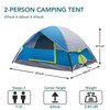 2/4 Person High Quality Camping Tent with Tent Fly, Easy Setup Dome Tent with Mesh Windows & Skylights, Lightweight Portable Tent for Outdoor Camping, Festivals & Backyard