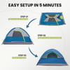 2/4 Person High Quality Camping Tent with Tent Fly, Easy Setup Dome Tent with Mesh Windows & Skylights, Lightweight Portable Tent for Outdoor Camping, Festivals & Backyard