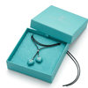 Boho Turquoise Double Layer Rope Necklace for Women Retro Heart Pendant Statement Jewelry Gift