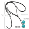 Boho Turquoise Double Layer Rope Necklace for Women Retro Heart Pendant Statement Jewelry Gift