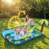 Inflatable Play Center Jungle Animal Spray Pool with Slide Giraffe-shaped Sprinkle