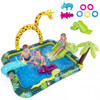 Inflatable Play Center Jungle Animal Spray Pool with Slide Giraffe-shaped Sprinkle