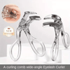 Portable wide-angle eyelash curler with built-in comb - suitable for all eye shapes, easy to use, battery-free, ideal for beginners