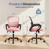 The adjustable rotating back-style computer desk and chair not only offers comfortable lumbar support but also comes with comfortable armrests.