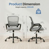 The adjustable rotating back-style computer desk and chair not only offers comfortable lumbar support but also comes with comfortable armrests.