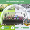 69 Inch 3-in-1 Mini Greenhouse with Raised Garden Bed Galvanized Steel Planter Box with Zippered Windows