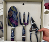 3-Piece Gardening Tool Set – Dark Palm Banana Tropical Blue – Includes Spade, Cultivator & Bypass Pruner