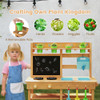 Outdoor Play Pretend Kitchen with Faucet and Removable Sinks for Children Aged 3+