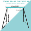 Metal Swing Stand Swing Sets for Backyard,Powder Coated Swing Frame of Swing Set with Extra Side Bars,880 Lbs Heavy-Duty A-Frame Outdoor Swing Fits Swing Chair,Porch Swing