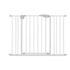 Double door baby safe gate for stairs & doorways,adjustable 75-115 cm(29.53''-45.3''),walk through safety gate with extension kits,auto close,pressure mounted,white metal child & pet gate