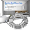 2 m / 3 m / 79" / 118" Shower Water Hose Shower Head Stainless Steel Flexible Replacement Hose