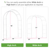 Metal Garden Arch Trellis,Adjustable Arbor Trellis,White