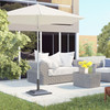 20 lbs Patio Market Umbrella Base Stand Resin Parasol Holder Square with Beautiful Decorative Pattern & Easy Setup, forø1.5",ø1.89" Pole, for Beach, Lawn, Deck, Backyard, Garden, Bronze