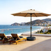 9FT Outdoor Patio Umbrella with Tilt and Crank, 8 Rib Market Umbrella, Stable Sun Shade Canopy for Patio, Beach, Deck, Garden and Outdoor Restaurant