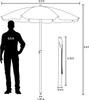 5.5 Ft Portable Beach Umbrella, Lightweight UV Protection Sunshade with Tilt Pole & Carry Bag, Outdoor Canopy Umbrella for Beach, Sand, Pool, Patio, Camping, Travel, or Backyard Shade