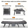 1-pack American style patio folding bed, outdoor patio furniture, comfortable ergonomic single recliner, patio chaise folding bed with mattress, garden, patio furniture, portable patio office camping