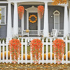 Artificial autumn hanging flowers and plants for outdoor autumn decoration, 2-piece set of silk like long trailing vines, UV resistant fake chrysanthemums, Mother's Day terrace autumn decoration