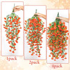 Artificial autumn hanging flowers and plants for outdoor autumn decoration, 2-piece set of silk like long trailing vines, UV resistant fake chrysanthemums, Mother's Day terrace autumn decoration