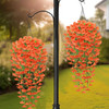Artificial autumn hanging flowers and plants for outdoor autumn decoration, 2-piece set of silk like long trailing vines, UV resistant fake chrysanthemums, Mother's Day terrace autumn decoration