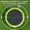 12FT Trampoline Green for Kids & Adults with Basketball Hoop and Ball ,Recreational Trampolines with Safety Enclosure for Back Yard Outdoor