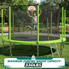 12FT Trampoline Green for Kids & Adults with Basketball Hoop and Ball ,Recreational Trampolines with Safety Enclosure for Back Yard Outdoor