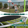 12FT Trampoline Green for Kids & Adults with Basketball Hoop and Ball ,Recreational Trampolines with Safety Enclosure for Back Yard Outdoor