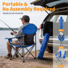 Oversized Camping Folding Chair, Heavy Duty Padded Chair with Cup Holder Storage and Cooler Bag, 5000 LBS Steel Frame, Portable for Outdoor