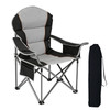 Oversized Camping Folding Chair, Heavy Duty Padded Chair with Cup Holder Storage and Cooler Bag, 5000 LBS Steel Frame, Portable for Outdoor