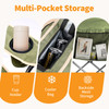 Oversized Camping Folding Chair, Heavy Duty Padded Chair with Cup Holder Storage and Cooler Bag, 5000 LBS Steel Frame, Portable for Outdoor