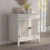 Storage Cabinet, Kitchen Sideboard Cabinet with Rattan Decor Doors, Accent Buffet Cabinet with Adjustable Storage Shelf, Wood Cabinet Organizer for Hallway, Dining Room, Living Room, White