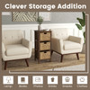 4-Tier Nightstand with 3 Seagrass Baskets Narrow X-Design-4 Tier