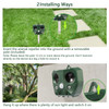 2026 Upgraded Outdoor Animal Repeller, Solar & USB Charging Ultrasonic Deterrent, IPX6 Waterproof with Strobe LED Light, 30ft Detection Range for Bird Mouse Skunk Rabbit Farm Patio Protection