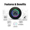 Waterproof Bluetooth Shower Speaker - USB Rechargeable, with Suction Cup Mount, Wireless Bathroom Speaker featuring Clear Audio and Easy Button Control (Black)