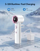 Portable Handheld Turbo Fan, 100 Gear High Speed, Up to 12H Rechargeable Personal Fan with Digital Display, Detachable Base & Lanyard, Small Travel Essentials Cooling Gifts for Women Men