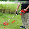 Electric Cordless Grass Trimmer Rechargeable Lawn Mower Weed Cutter with 2 Alloy Saw Blades 2 Alloy Blades 10 Plastic Blades 2 Rechargeable Batteries Goggles Gloves Auxiliary Handle