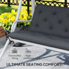 Outdoor Bench Cushion Tufted 3-Seater for Swing Chair Patio Sofa Dark Gray