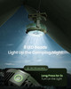 Portable Camping Fan with LED Lantern, 360°Rotation and Clip on for Desk, 4000mAh USB Rechargeable Battery Powered, Digital Display and Hanging Hook for Tent Outdoor Travel Bedroom Black
