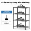 1000 lbs Storage Shelving 4-Tier Utility Shelving Unit Steel Organizer Wire Rack for Home,Kitchen,Office,Chrome (13.7" D x 23.6" W x 53.4" H)