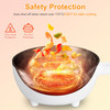 Electric Hot Pot Non-Stick Frying Pan Portable Rapid Noodles Cooker with Long Handle Steamer Spatula Dual Power Control Overheat Dry-Boil Protection for College Dorm Room Essential