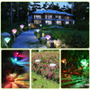 4Pcs Solar Garden Light Outdoor Diamond LED Light 7-Color Changing IP65 Waterproof Pathway Stake Decorative Lamp for Garden Patio Yard Walkway